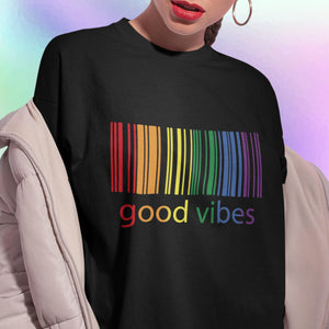 Playera Negra Pride Lgbtq+ good vibes