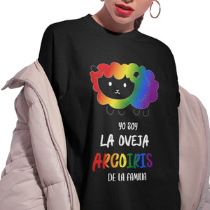 Playera Negra Pride Lgbtq+ oveja arcoiris