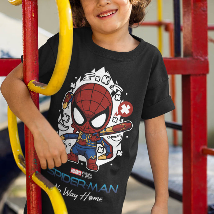 Playera Negra Estampado Spider-Man infantil