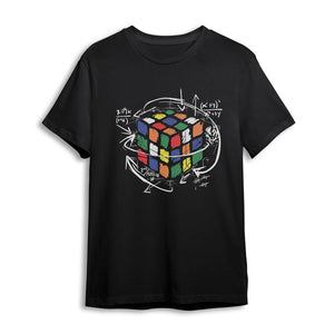 Playera Negra Estampado Cubo Rubik