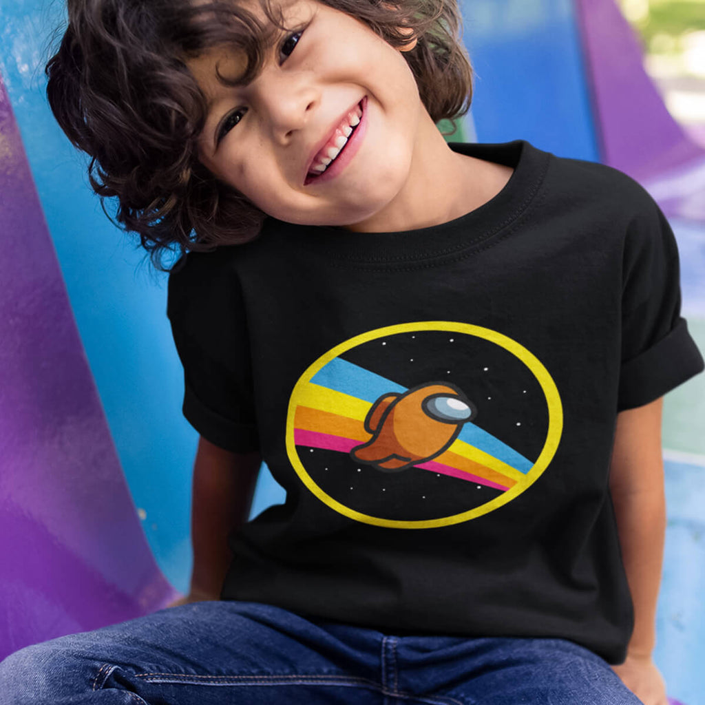 Playera Negra Estampado Among Us infantil